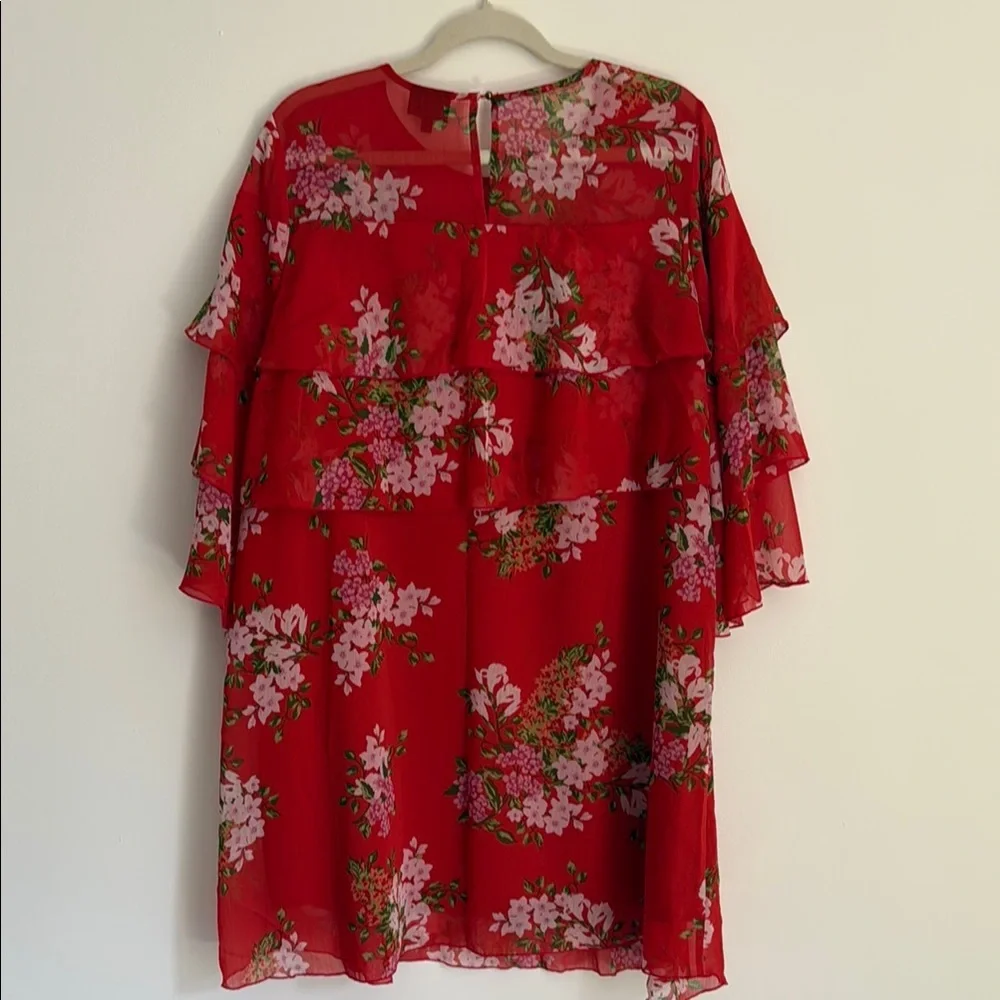 Who What Wear Floral Flounce Dress - Picture 6 of 7